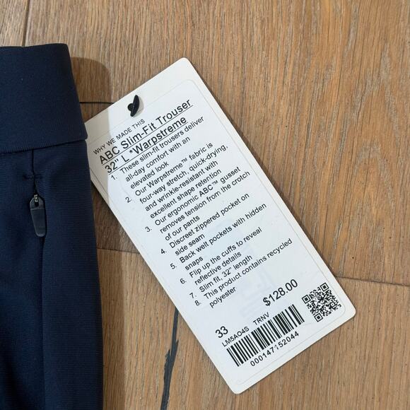 Lululemon ABC Slim Fit Trouser. 5 Pocket Pant Performance Golf Pant. Preppy. - Picture 2 of 9